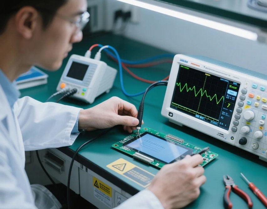 Engineers test LCD response time in the lab