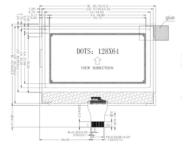 128x64 Monochrome LCD Display Module | F-12864161FT-V01 - 图片 5