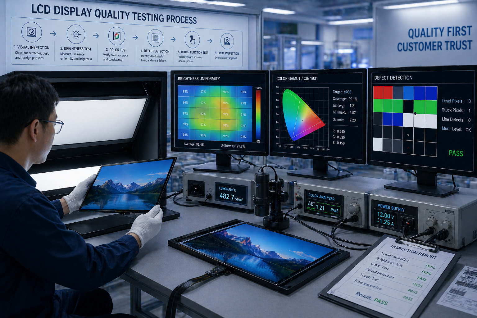 LCD Quality Control and Testing Process